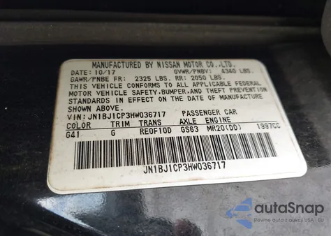 2017 Nissan Rogue Sport Sv from USA, damaged, VIN JN1BJ1CP3HW036717